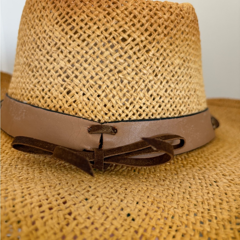 Outlaws‎ Cowboy Western Raffia Paper Straw Summer Festival Cowgirl Hat - Picture 4 of 15
